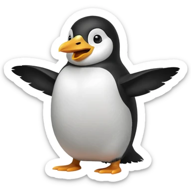 Gloria the penguin from Happy Feet, joyful and singing sticker