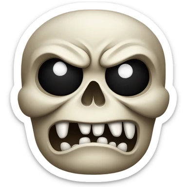 Skull frowning very mad sticker