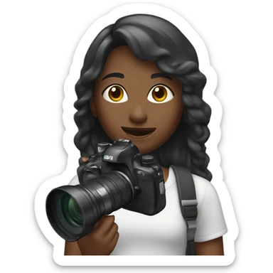 Girl with video camera  sticker