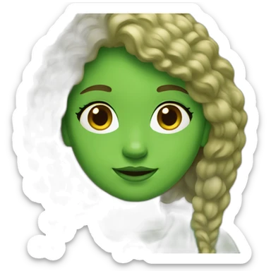 Green Euro-American girl sticker