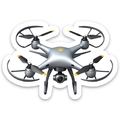 Quadcopter drone flying sticker