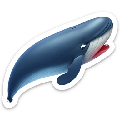 A whale with butterflies inside its stomach, blushing, red heart above its head sticker