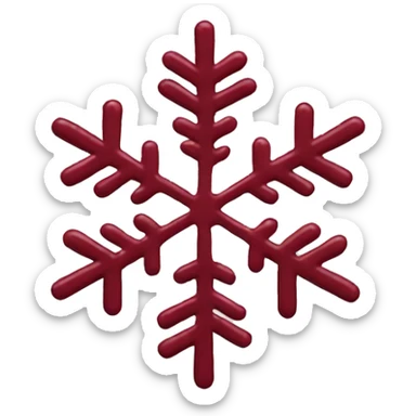 One Dark red snowflake sticker