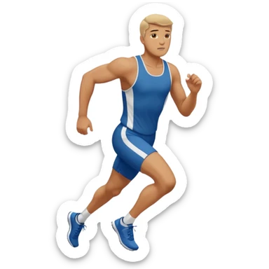 tall, stocky man running in a track meet sticker