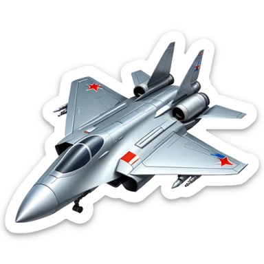 Advanced Russian fighter spacecraft with flag markings on wings sticker