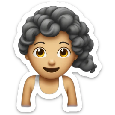 farting woman shy sticker