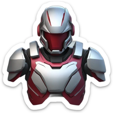 futuristic Autonomous Combat armored colored crimson breastplate sticker