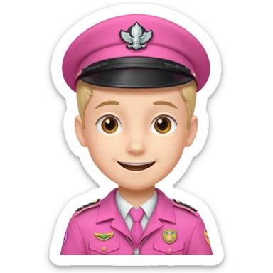 scout boy with very pink scout uniform  sticker