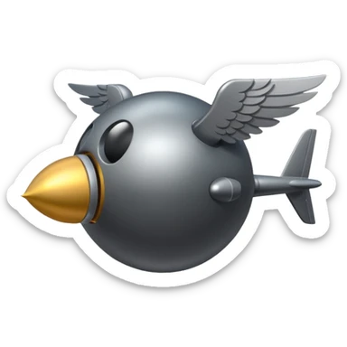Bomb with wings sticker