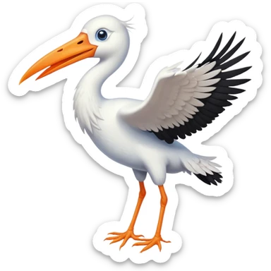 Cigueña con bebé sticker