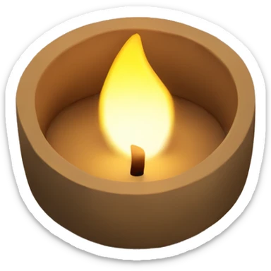 Candle in brown concrete vessel sticker