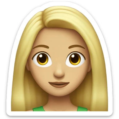 chica adolescente con el pelo lacio rubio, ojos verdes sticker