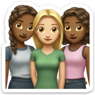 Three girls trio  sticker