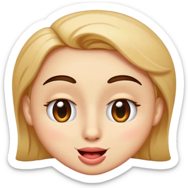 the literal kissing emoji whilst twinking but just wothout rhe heart: twinking amoji while kissing  sticker