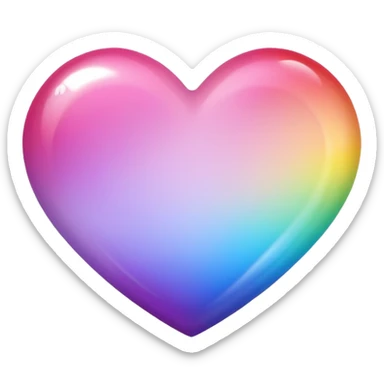 sakura heart with a rainbow gradient sticker