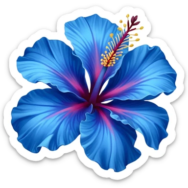 Blue hibiscus flower sticker