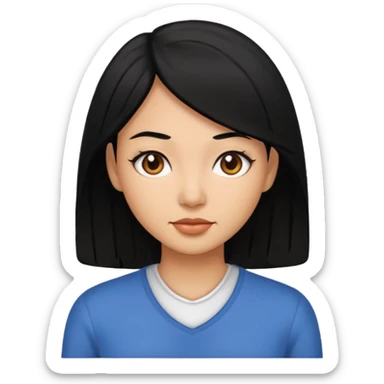 Dormir cabelo preto pele morena clara mulher sticker