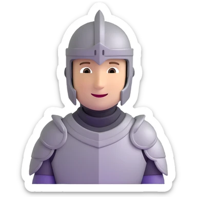 knight with raised visor friendly expression sticker