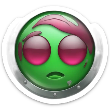 metal case, green ruby sticker