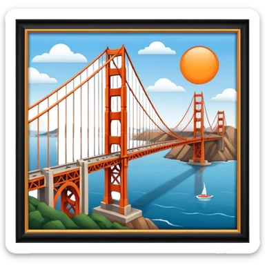 Golden Gate Bridge 🌉 in frame sticker