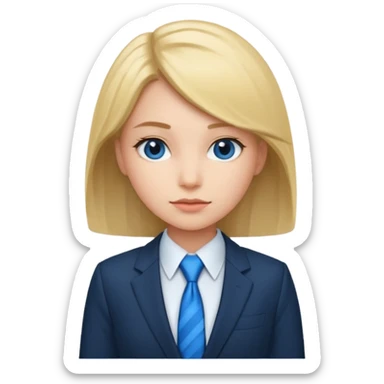girl with suit and blue tie sticker