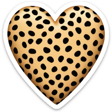 Leopard print heart sticker