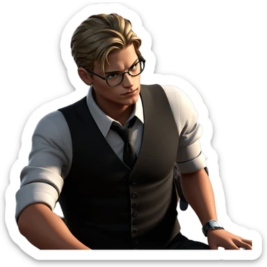 dapper boy in stylish attire sticker