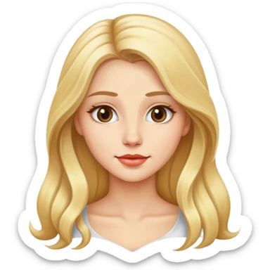 Romantic long blonde hair woman  sticker