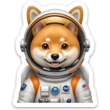 shiba dog astronaut sticker