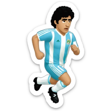 Maradona run México 86 argentina sticker