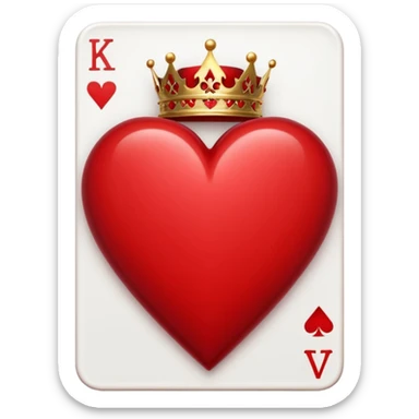 King of Hearts poker card  with out the card only the symbols sticker
