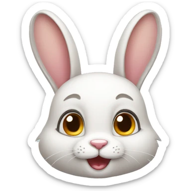 Cute rabbit expression sticker
