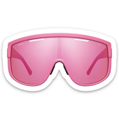 sporty pink shield visor sunglasses with comically thick frame, maximum chunky build, extremely oversized robust design, one-piece lens sticker