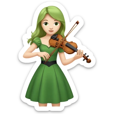 GREEN   FEMALE VIOLINIST sticker