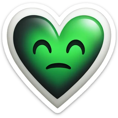 Half black and Green heart sticker