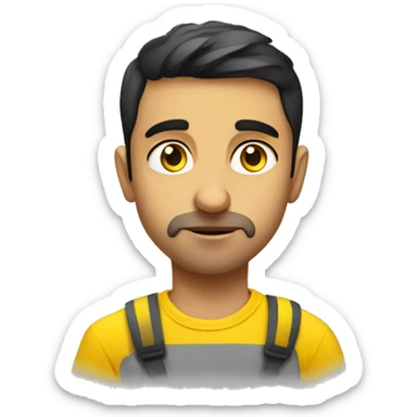 young Armenian Man in Yellow T-shirt  is thinking sticker