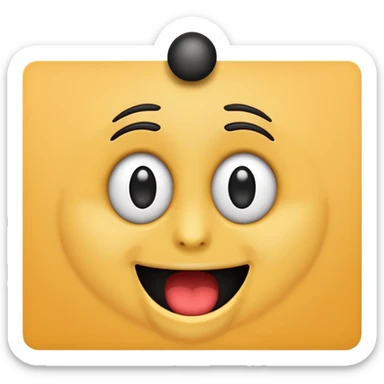 black emoji with shocked eyes holding a placard sticker