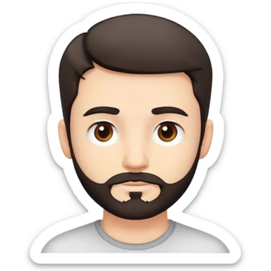 Cute white male, short dark colored hair and facial hair sticker