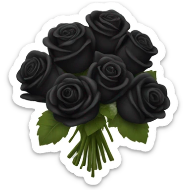 bouquet of black roses sticker