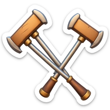 croisement de 2 marteaux (en mode duel, qui des deux va gagner) sticker