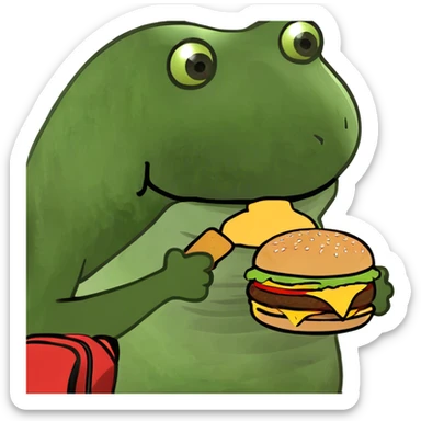 Big back with a burger  sticker