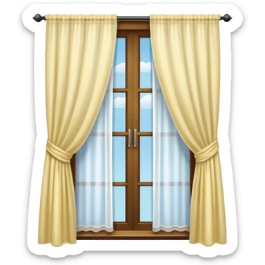 Window with  curtain, Apartment Windows. sticker