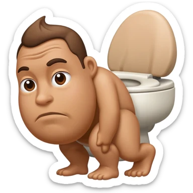 pooping man sticker