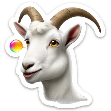 goat blowing a bibble gum bubble sticker