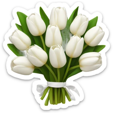 white tulip bouquet  sticker