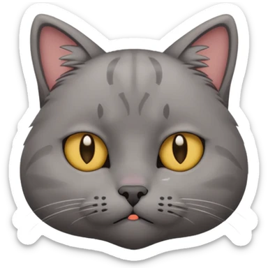 sad cat emoji, simple, expressive face sticker