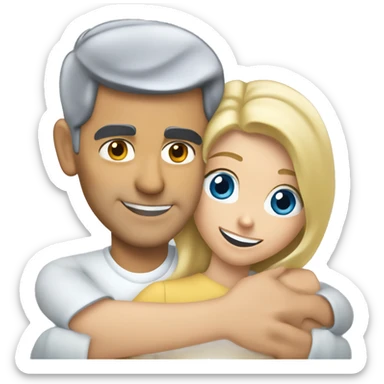 Hug hug hug George Clooney and blonde woman with blue eyes  sticker