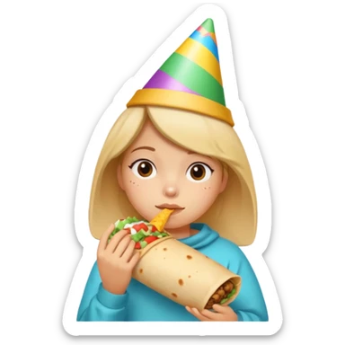 resting burrito face girl sticker