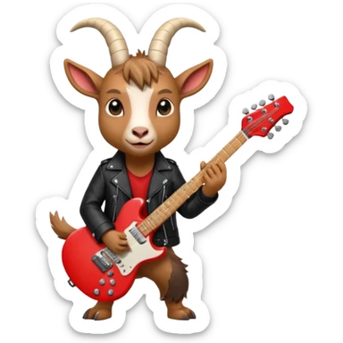 Goat rockstar potrait  sticker