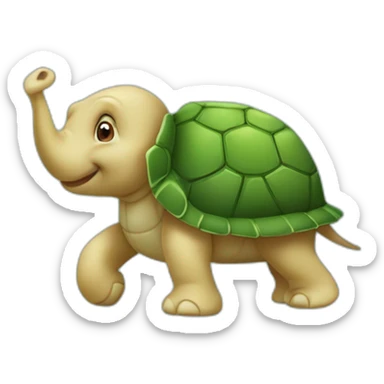 Tortue sur un éléphant sticker